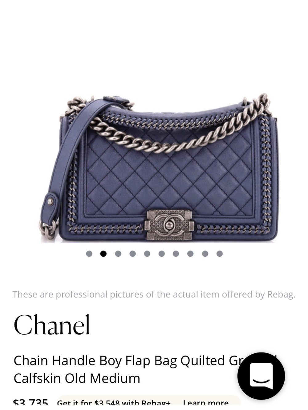 CHANEL Quilted Boy Flap Shoulder Bag in Navy Blue with Silver Hardware